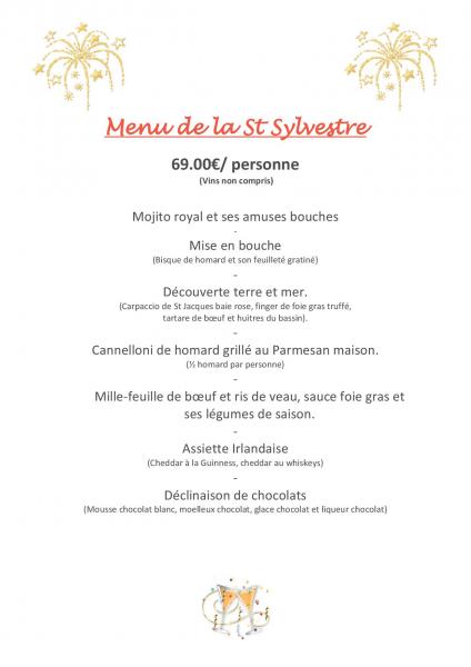 Menu st sylvestre 2019